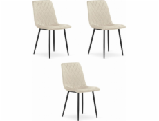 Leobert Židle TURIN - béžový samet x 3