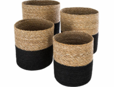 Atmosphera Sada jutových košů v černé a bílé barvě