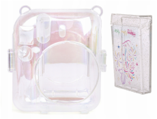 LoveInstant Sada 2 v 1: Pouzdro, kryt, pouzdro pro Fuji Instax Mini 12, fotobox / průhledný / třpytivý