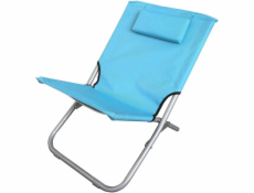 Ambiance SKLÁDACÍ PLÁŽOVÉ KŘIŠLE S OPĚRKOU HLAVY 47X61X58CM MODRÁ