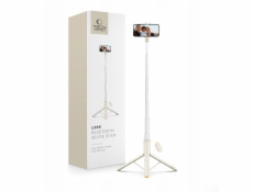 Tech-Protect Selfie tyč L09S Bluetooth, stativ, béžová