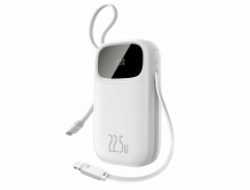 Baseus Powerbanka EnerFill FC31 20000mAh 22,5W s digitálním displejem a 2 vestavěnými kabely (USB-C + Lightning) - bílá