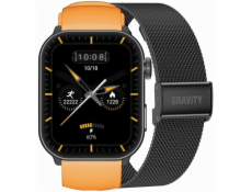 Gravity Pánské chytré hodinky GT28-2 s řemínkem a náramkem, oranžové a černé