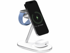 Puro Bezdrátová nabíječka Mag Station Qi2 3 v 1 kompatibilní s MagSafe - bílá