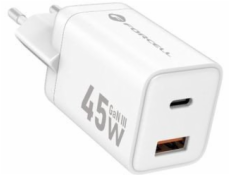 ForCell Nabíječka telefonu F-Energy Mini GaN III USB C + USB A PD QC4.0 45W VT-36 bílá