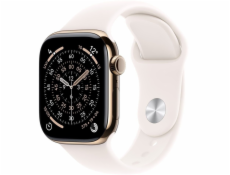 Apple Watch Series 11 (titanově zlaté, titanové pouzdro, 46 mm, světle růžový sportovní řemínek M/L, Cellular)