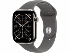 Apple Watch Series 11 (přírodní titan, titanové pouzdro, 42 mm, sportovní řemínek kámenově šedý S/M, mobilní)