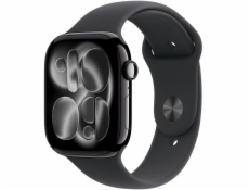 Apple Watch Series 11 (černé (lesklé), hliníkové, 46 mm, černý sportovní řemínek S/M, mobilní telefon)