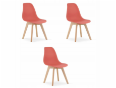 Leobert Židle KITO rumělková / nohy přírodní x 3