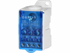 Orno Rozvodný blok 400A, vstupní svorka 1x185mm2, výstupní svorky 4x10 a 5x16 a 2x35mm2, pohodlná montáž na DIN lištu