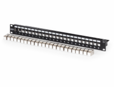 Digitus Modulární patch panel , 24 portů, vybavený 24x DN-93615 (černý, 1U, montáž do racku, stíněný)