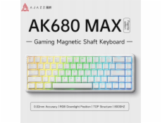 Ajazz Mechanická herní klávesnice AK680 MAX s magnetickými spínači - ABS bílé klávesy - RGB - hliníková polohovací deska - kabelová verze