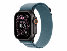 Apple Světle modrý řemínek Alpine pro pouzdro 49 mm - velikost L - černé titanové prvky