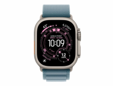 Apple Alpský světle modrý řemínek pro pouzdro 49 mm - velikost M - prvky z přírodního titanu