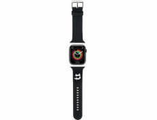 Karl Lagerfeld Řemínek Karl Lagerfeld KLAWMSLCNK pro Apple Watch 38/40/41mm černý/černý řemínek s 3D gumovými Choupette hlavičkami