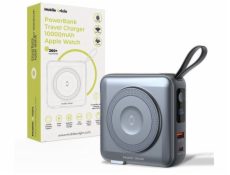 Mobile Origin Powerbanka a cestovní nabíječka kabel Lightning/USB-C, kompatibilní s MagSafe/AW/iPhone, šedá