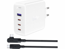 Acefast Nabíječka A37 PD 100W GaN síťová nabíječka, 4x USB, 100W (bílá)