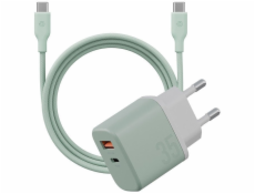 Vega Nabíječka do zásuvky Bazic GoPort Velox Kit USB-C/USB-A GaN 35W s kabelem zelená
