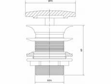 Cersanit Zátka bez přepadu bílá matná (K11-2361)