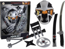 LeanToys Ninja bojovník sada meč maska šuriken disky drápy cep