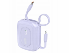 Dudao Powerbanka K32 10000 mAh s vestavěným kabelem USB-C/Lightning - fialová