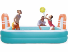 JiLong RODINNÝ NAFUKOVACÍ BAZÉN OBDÉLNÍKOVÝ SE 2 KRUHY A BRANKAMI 258x170x50CM 51471