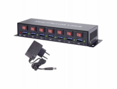 Renkforce Rozbočovač USB 3.2 Gen 1 (USB 3.0) RF-3269622, 7x USB 3.2 Gen 1 (USB 3.0)