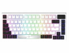 AQIRYS Mechanická klávesnice 75%/81 kláves, drátová, ADARA MINI, bílá/černá