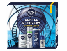NoName NIVEA_SET Men Gentle Recovery Ochranná sada péče pěna na holení Silver Protect 200ml + balzám po holení Silver Protect 100ml + sprchový gel 3 v 1 Protect & Care 250ml + antiperspirant roll-on S