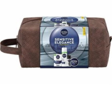 NoName NIVEA_SET Men Sensitive Elegance Sensitive zklidňující pěna na holení 200ml + Sensitive zklidňující balzám po holení 100ml + Creme univerzální krém na obličej a tělo 100ml + Black&White Invisib