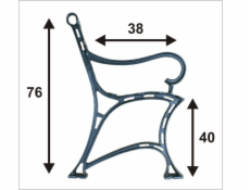 NoName Noha městské lavičky s područkou, 6 desek