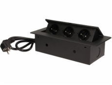 Orno Zapuštěné zásuvky 3x230V Černé (OR-AE-1337/B)