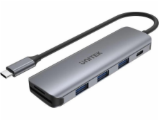 Unitek USB HUB 1x SD 1x USB-C 1x microSD + 3x USB-A 3.1 Gen 1 (H1107C)