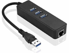 MicroConnect USB HUB 1x RJ-45 + 3x USB-A 3.0 (MC-USB3.0HUBWETH)