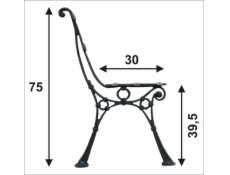 NoName Velká noha pro lavičku bez boční opory, 5 desek
