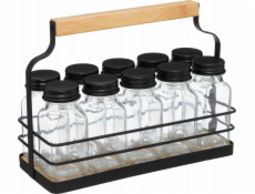 5five Organizér na koření ve tvaru košíku, 10 sklenic