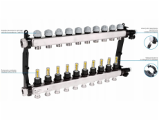 Afriso Rozdělovač ProCalida VA 1C z nerezové oceli, 10 okruhů, matice G1 , 0,5 - 4,0 l/minA