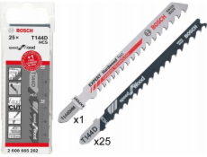 Bosch Professional 25x T 144 D + 1x Expert Hardwood Fast T 144 DHM pilový list do přímočaré pily (na dřevo, tvrdé dřevo, příslušenství do přímočaré pily)