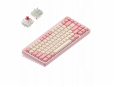 Nuphy - Halo75 v2 Bezdrátová mechanická klávesnice - Sakura Fizz Silent Red Clear-Top Bezdrátová mechanická klávesnice