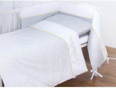 estilex povlečení do postýlky s mantinelem 100x135 Bianco Zigzag