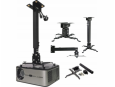 Zenwire Držák projektoru černý, stropní a nástěnný držák 4 v 1, až 25 kg Zenwire