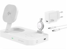 4smarts Nabíječka 4smarts Qi2 Ladestation Trident mit MFi Fast Charger, bílá