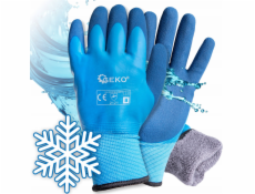 Geko Zimní pracovní rukavice nepromokavé a zateplené vel. 8 /bavlna – latex/ (12/120)