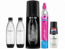 Sodastream Výrobník limonád Terra + 2 lahve + benzín Black Gas + sirup Pepsi Max