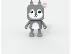 Mobility on Board Přenosný stereo reproduktor s tančícím zvířetem a vlkem, šedý, 3W