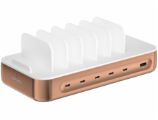 4smarts Ladestation Team 100W 5C/1A vč. 6 Kabel, Kupfer