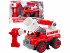 LeanToys Hasičský vůz s otočným ramenem, dálkové ovládání, šroubovák 2 v 1, LEAN Toys