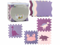 LeanToys Měkká podložka na puzzle vzdělávací, z EVA pěny, růžová, fialová, 25 ks