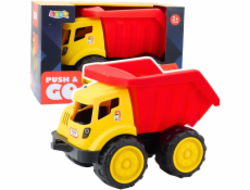 LeanToys Velký sklápěč pro děti na stavbu písku, červený a žlutý