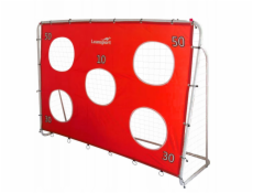 LeanToys Tréninková fotbalová branka s terčovou podložkou červená 213x152x75cm